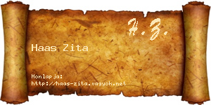 Haas Zita névjegykártya